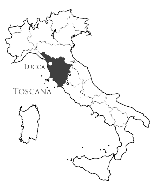トスカーナ、ルッカの地図