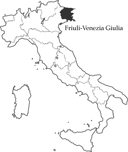 フリウリヴェネツィアジュリア州の地図