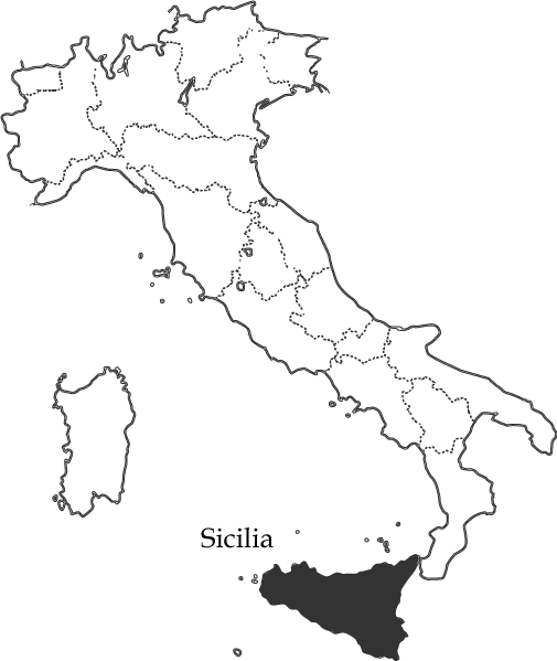 シチリアの地図