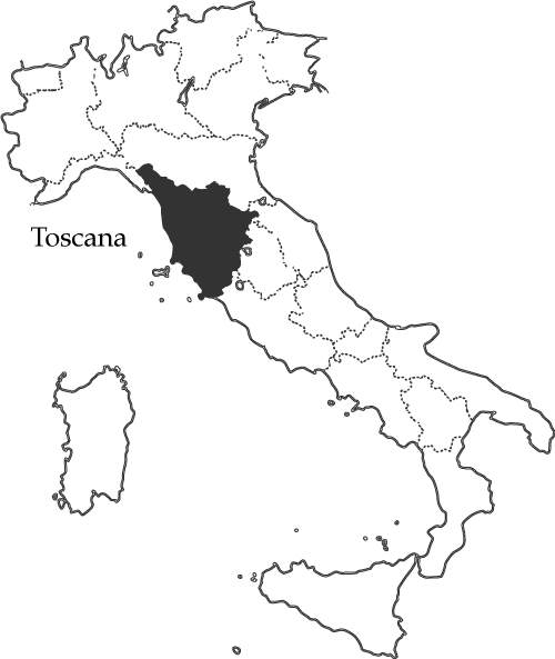 トスカーナ州の地図