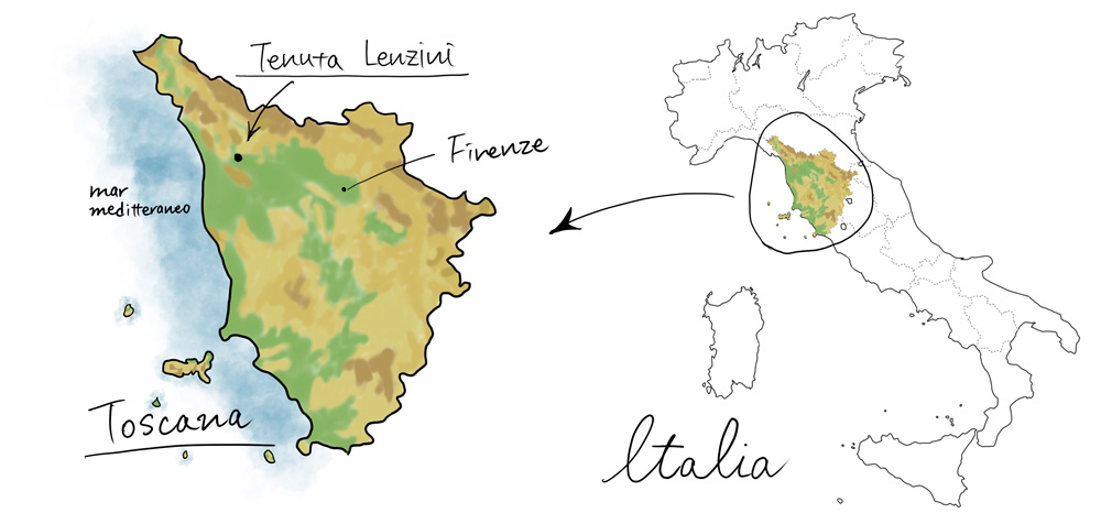 テヌータレンツィーニの地図